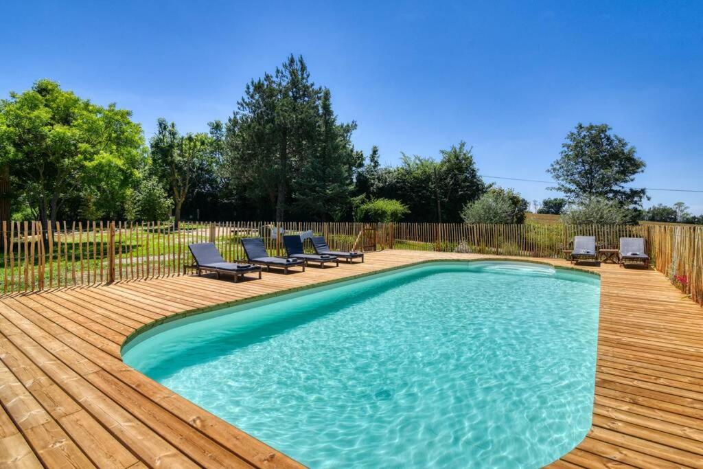 Chalet De Charme Avec Piscine Villa Aurade Exteriör bild